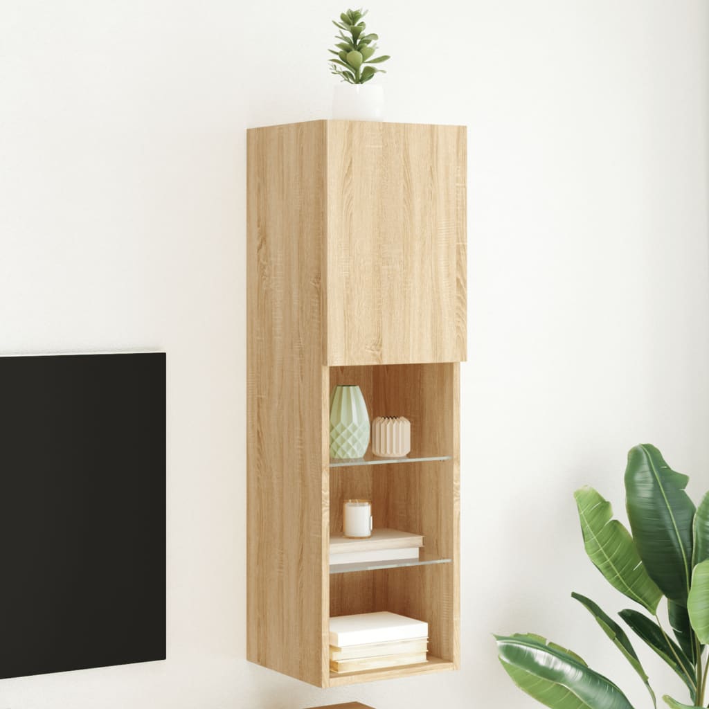 E-shop vidaXL TV skrinka s LED svetlami dub sonoma 30,5x30x102 cm