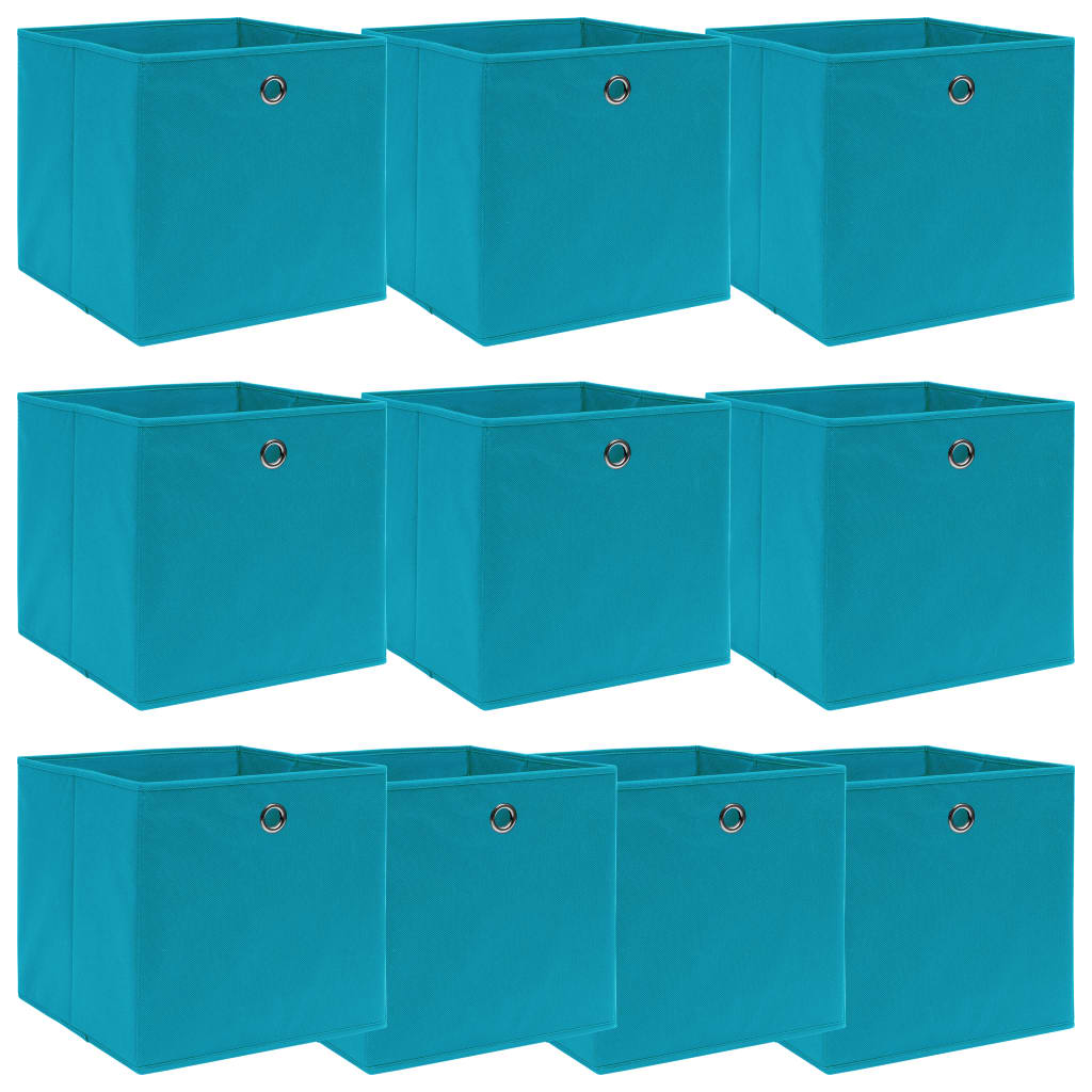 E-shop vidaXL Úložné boxy 10 ks, svetlomodré 32x32x32 cm, látka