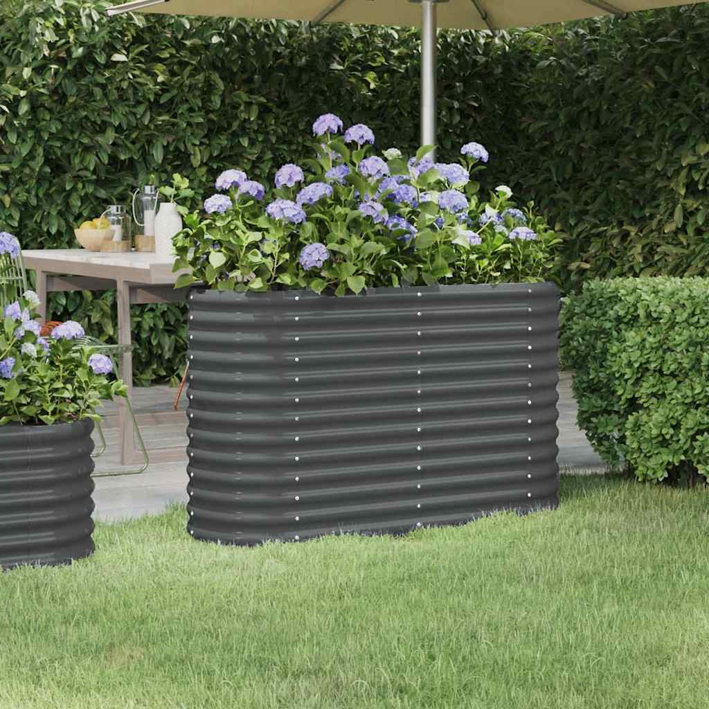 E-shop vidaXL Vyvýšený záhradný záhon pozinkovaná oceľ 114x40x68 cm antracit