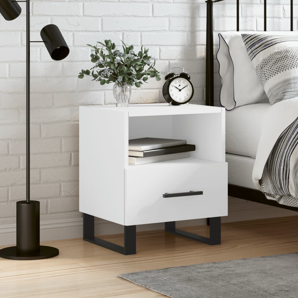 E-shop vidaXL Nočný stolík biely 40x35x47,5 cm kompozitné drevo