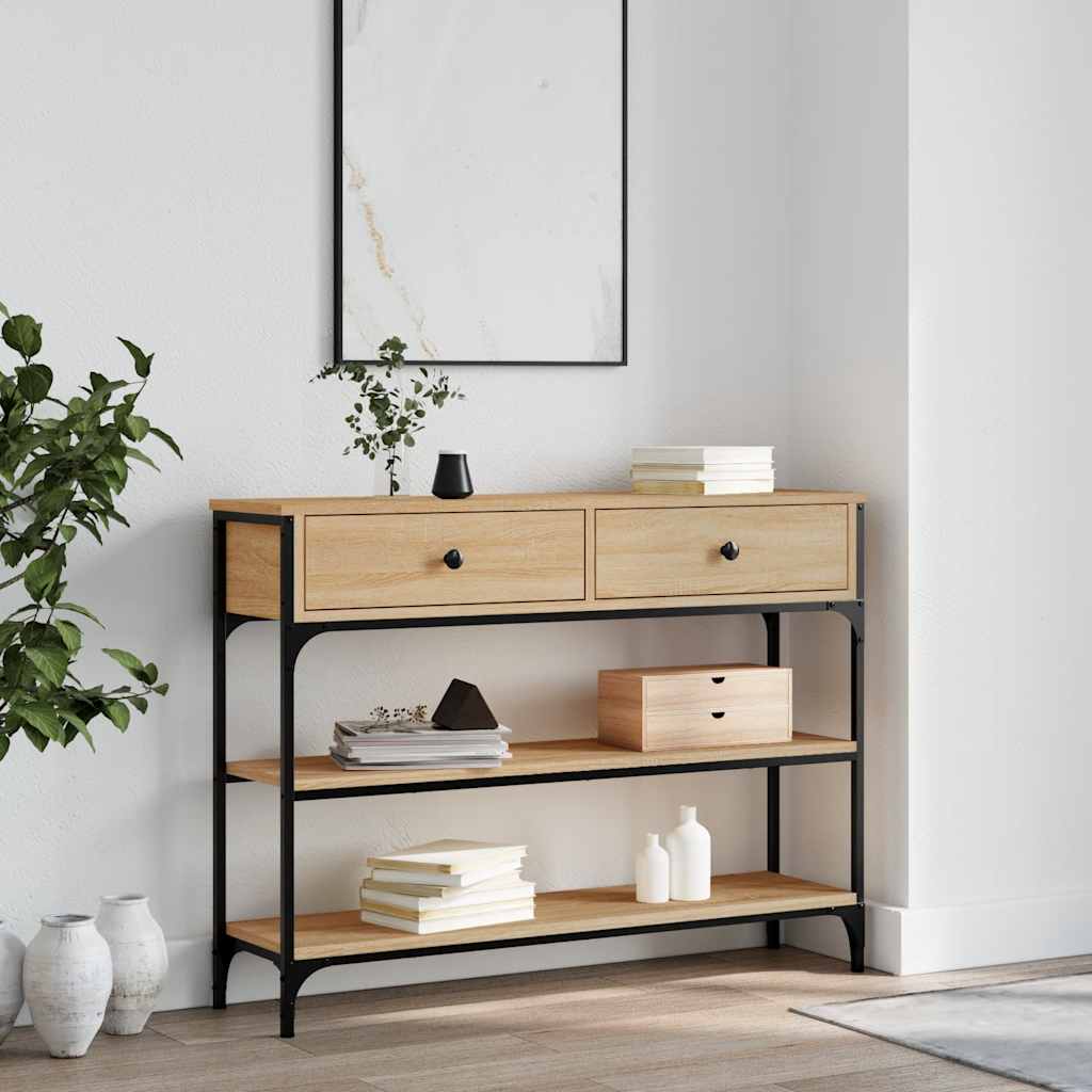 E-shop vidaXL Konzolový stolík dub sonoma 100x25x75 cm kompozitné drevo