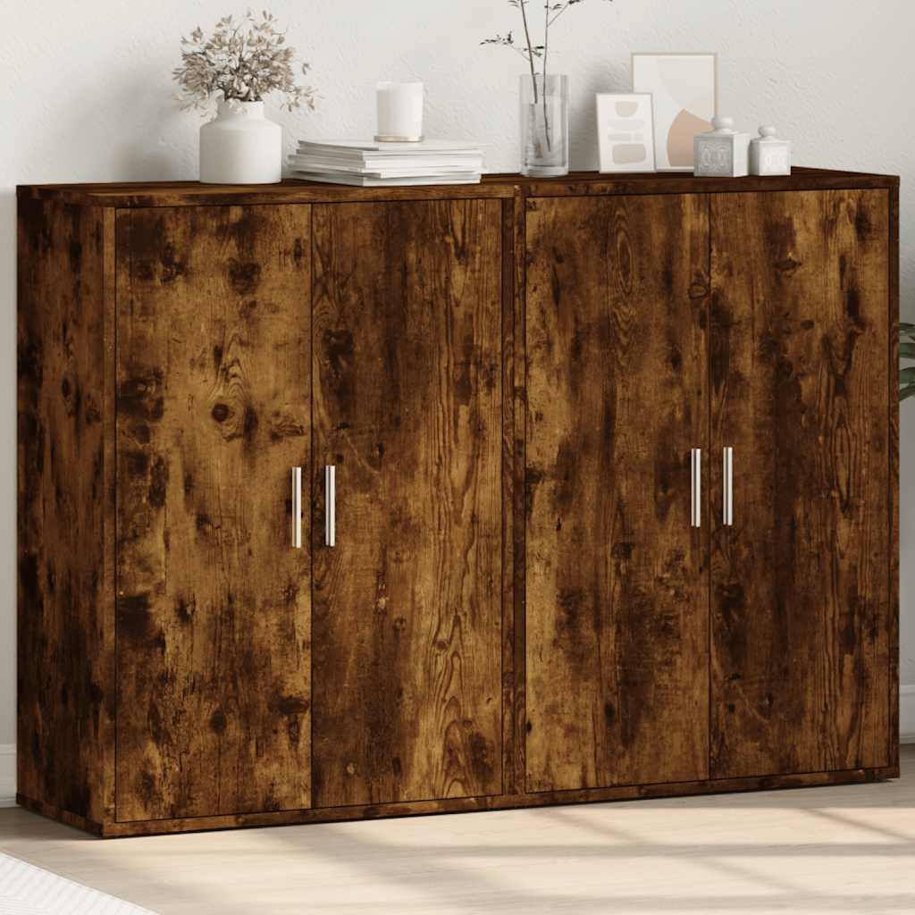 E-shop vidaXL Komody 2 ks dymový dub 60x31x84 cm kompozitné drevo