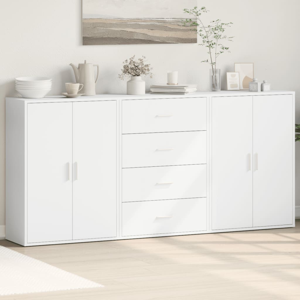 E-shop vidaXL Komody 3 ks biele 60x31x84 cm kompozitné drevo