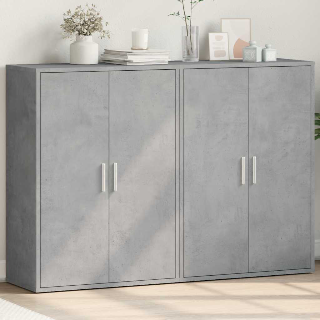 E-shop vidaXL Komody 2 ks betónovosivé 60x31x84 cm kompozitné drevo
