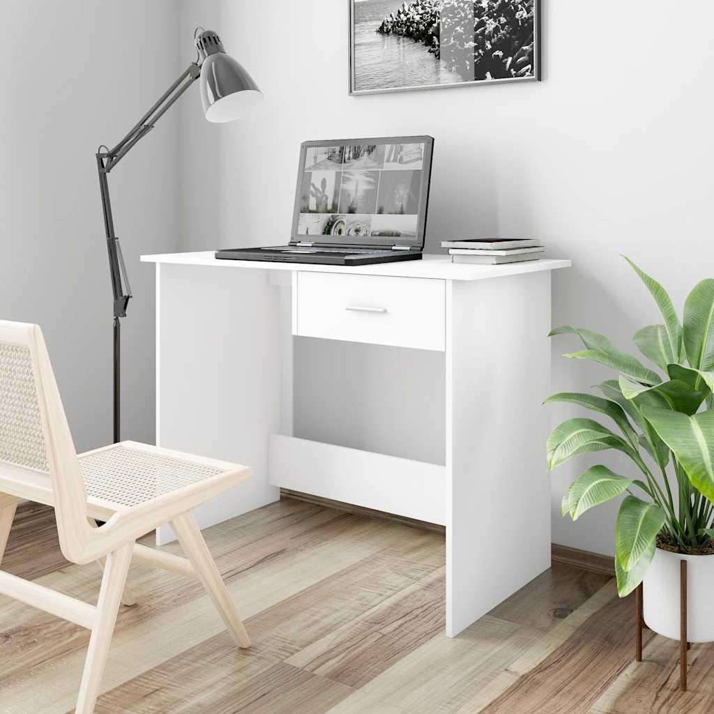 E-shop vidaXL Písací stôl, biely 100x50x76 cm, kompozitné drevo