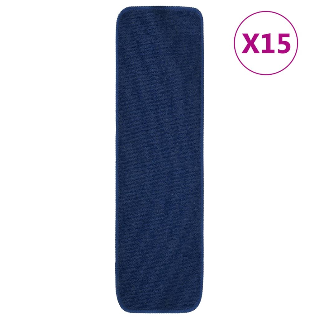E-shop vidaXL Protišmykové nášľapy na schody 15 ks, 75x20 cm, modré, obdĺžnik