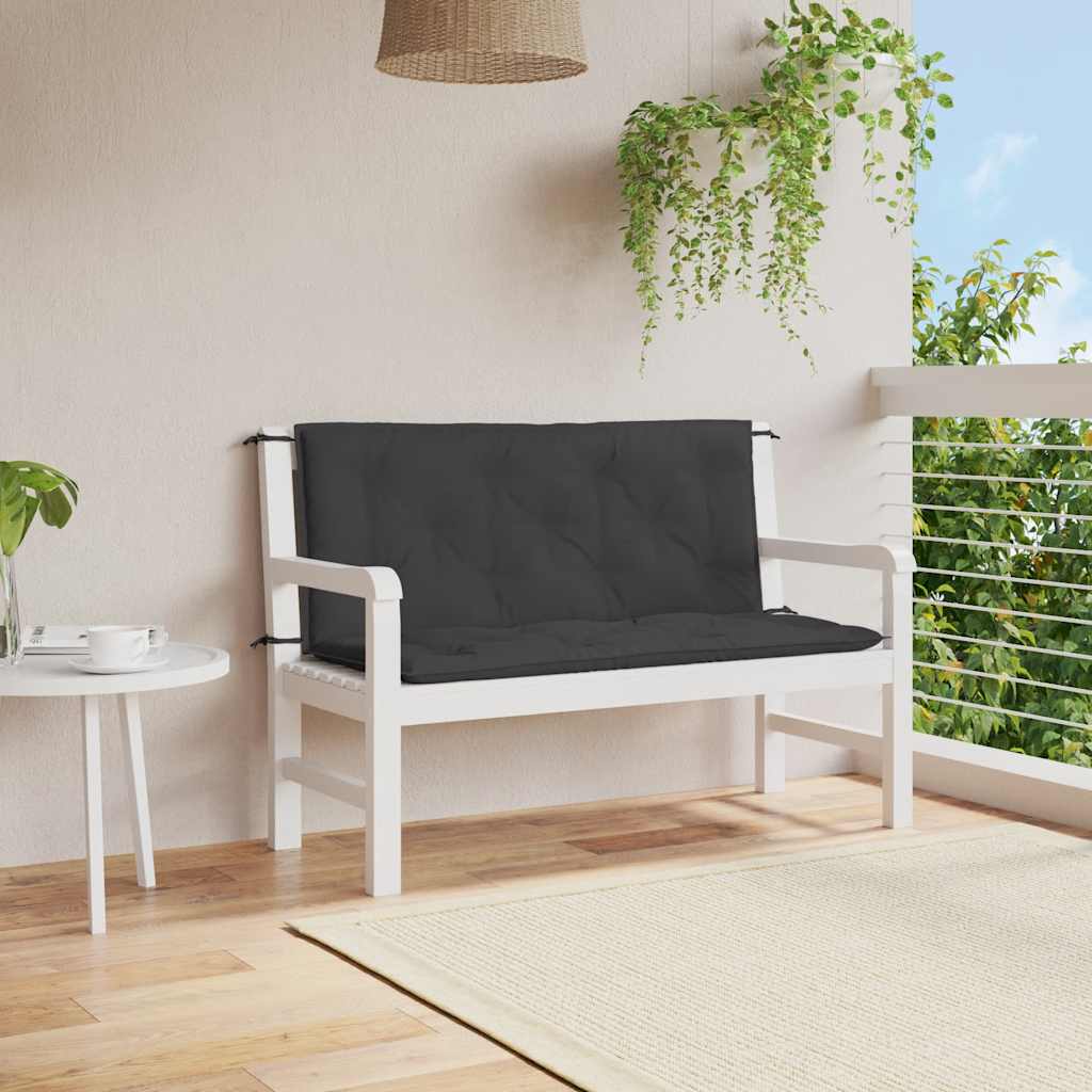 E-shop vidaXL Podložka na záhradnú lavicu, čierna 120x(50+50)x7 cm, oxford