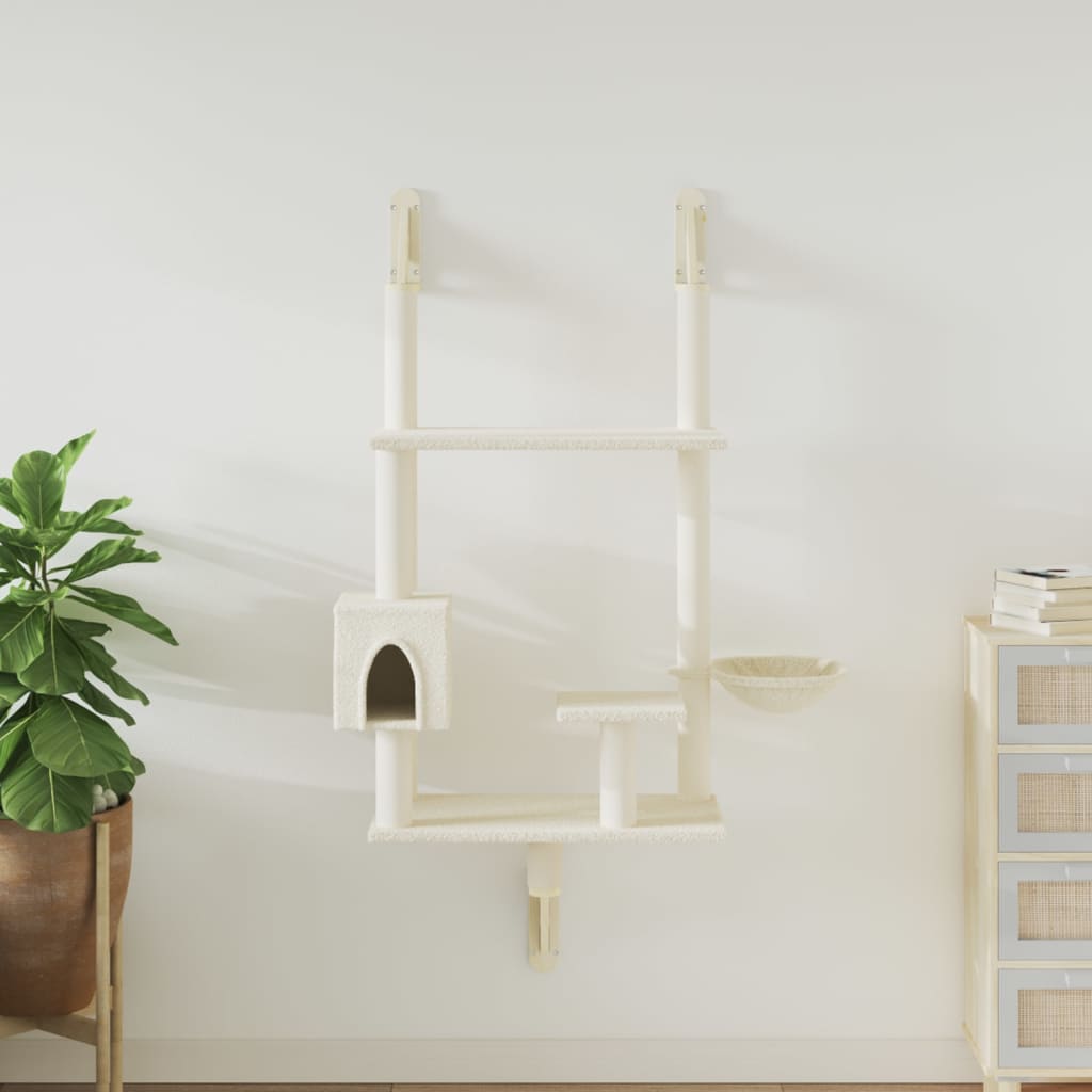 E-shop vidaXL Nástenné škrabadlo pre mačky krémové 153 cm