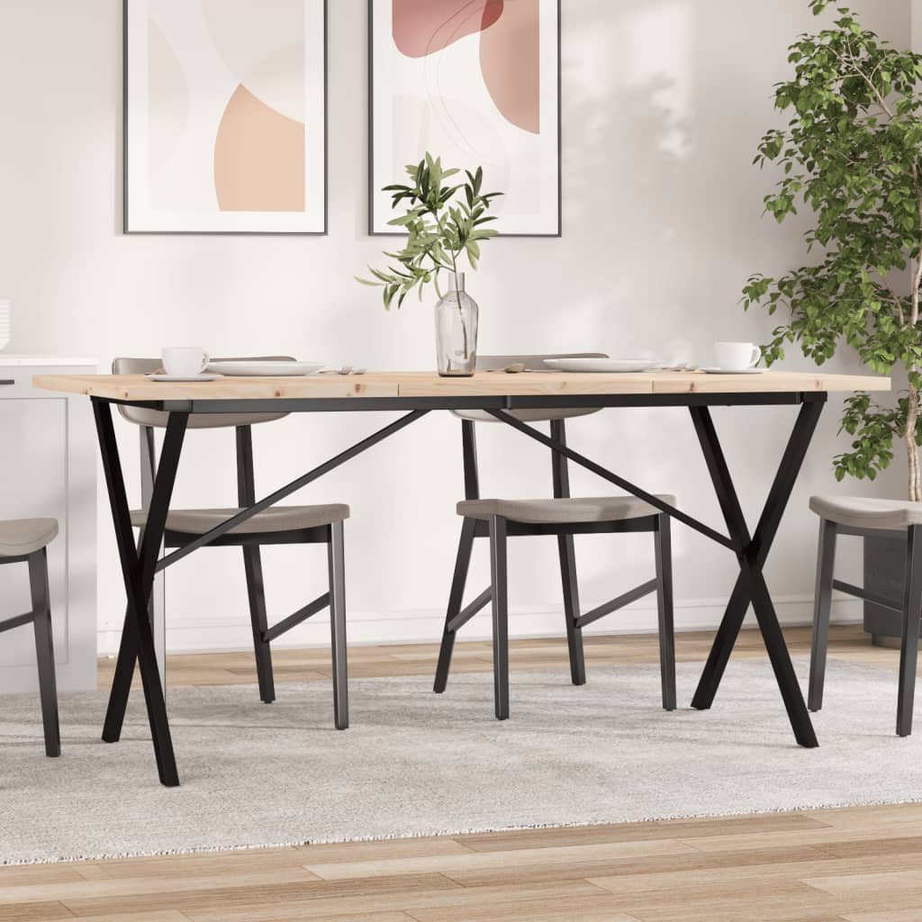 E-shop vidaXL Jedálenský stolík v tvare X 160x80x75,5 cm borovica a oceľ