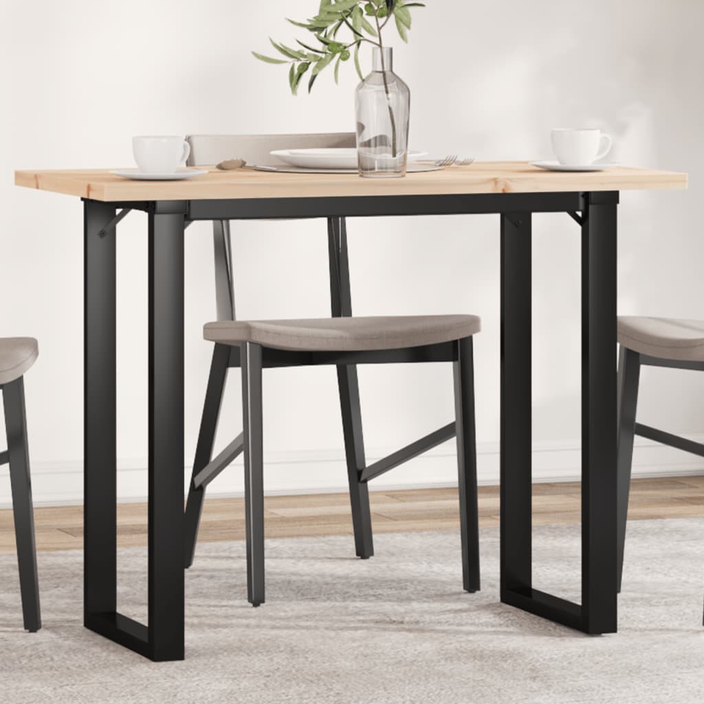 E-shop vidaXL Jedálenský stolík v tvare O 100x50x75,5 cm borovica a oceľ