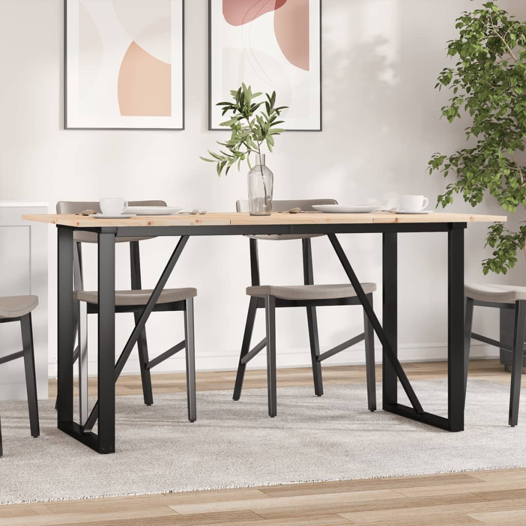 E-shop vidaXL Jedálenský stolík v tvare O 160x80x75 cm borovica a oceľ