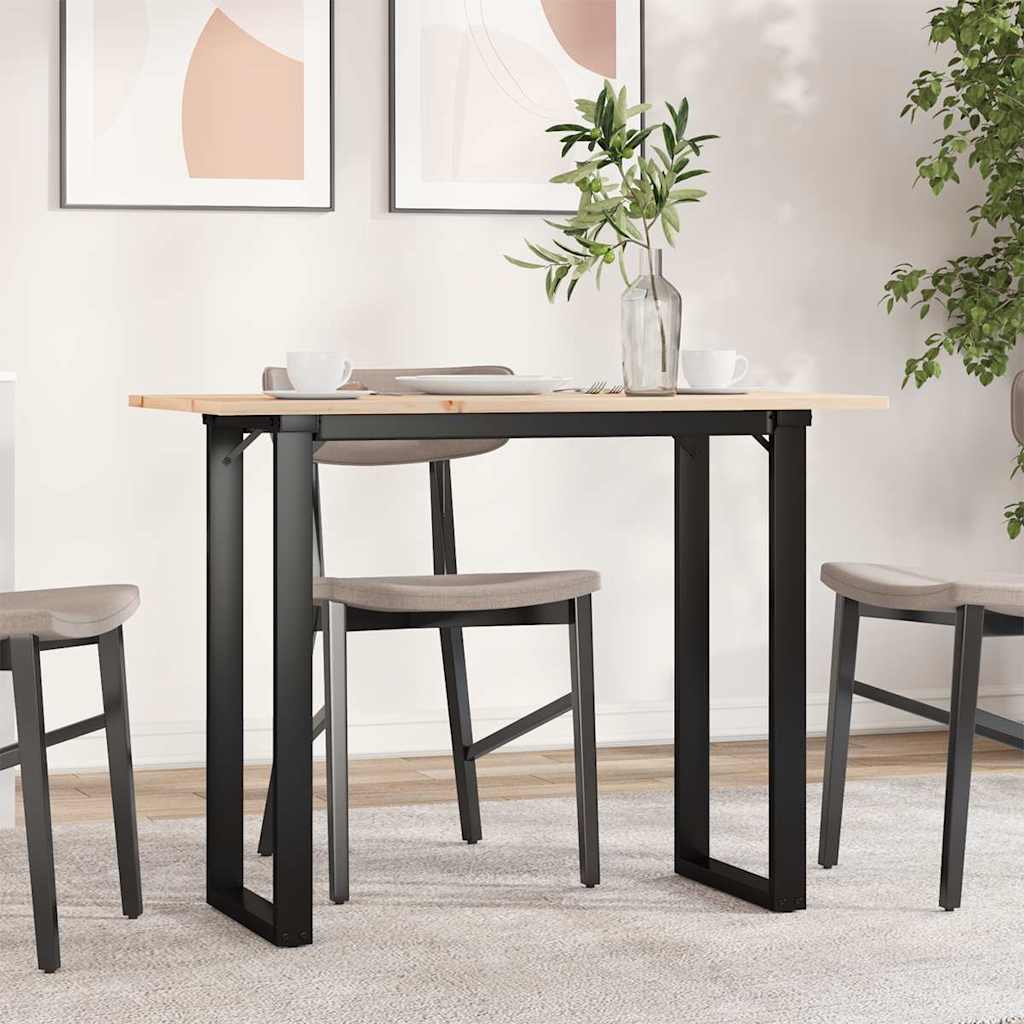 E-shop vidaXL Jedálenský stolík v tvare O 100x50x75 cm borovica a oceľ
