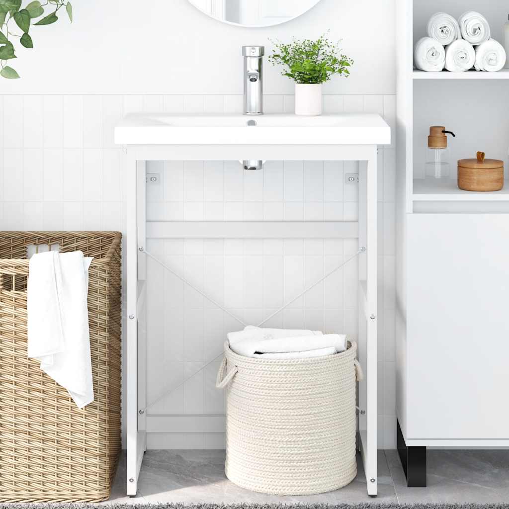 E-shop vidaXL Rám na umývadlo biely 59x38x83 cm železo