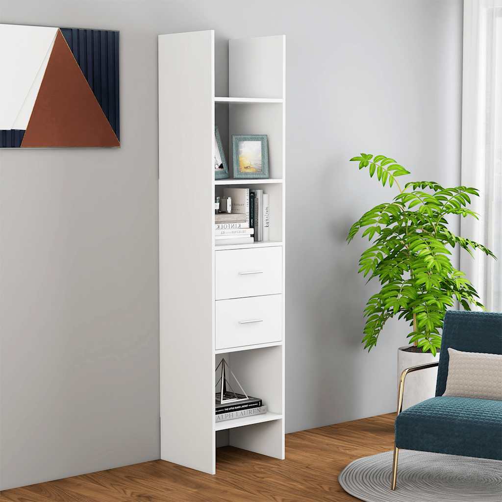 E-shop vidaXL Knižnica, biela 40x35x180 cm, kompozitné drevo