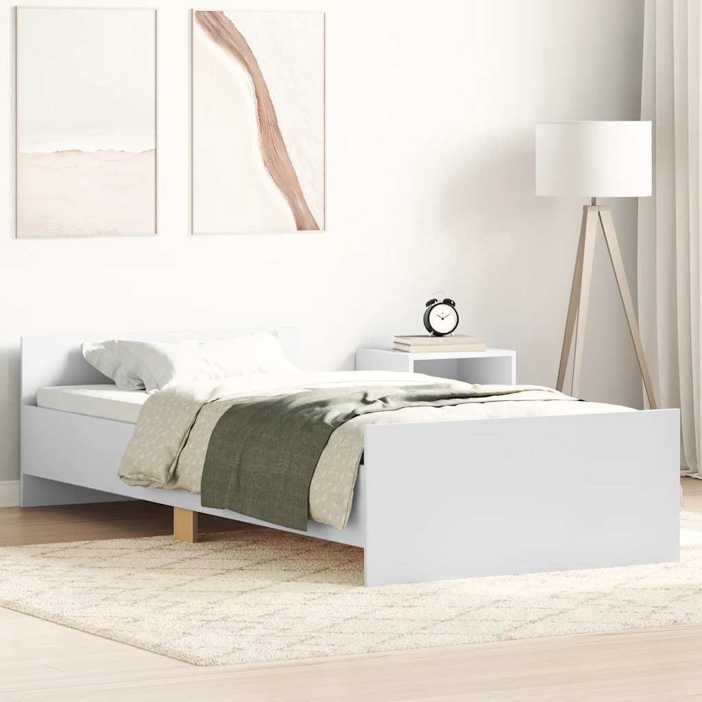 E-shop vidaXL Posteľný rám biely 100x200 cm kompozitné drevo