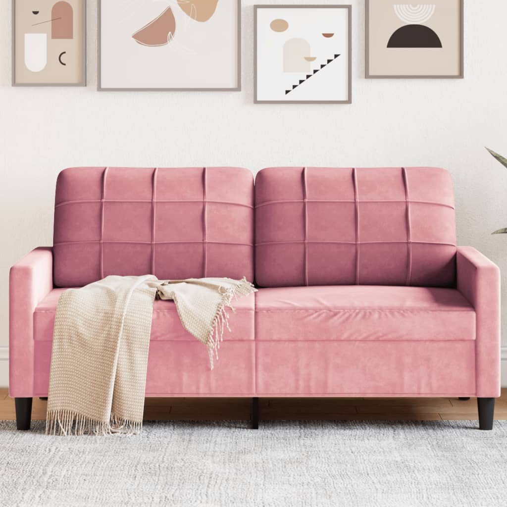 E-shop vidaXL 2-miestna pohovka ružová 140 cm zamat