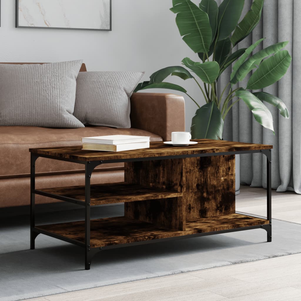 E-shop vidaXL Konferenčný stolík dymový dub 100x50x45 cm spracované drevo