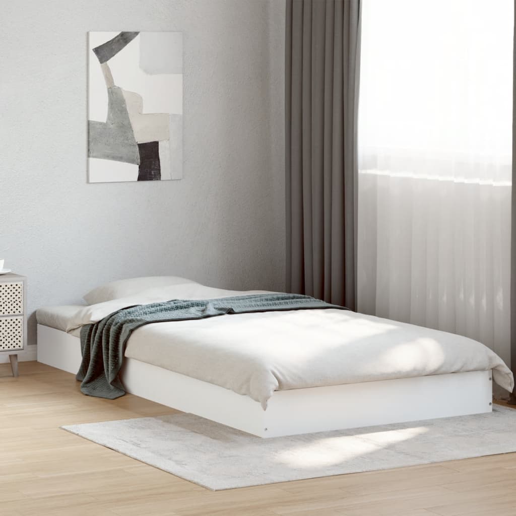 E-shop vidaXL Posteľný rám biely 90x190 cm kompozitné masív
