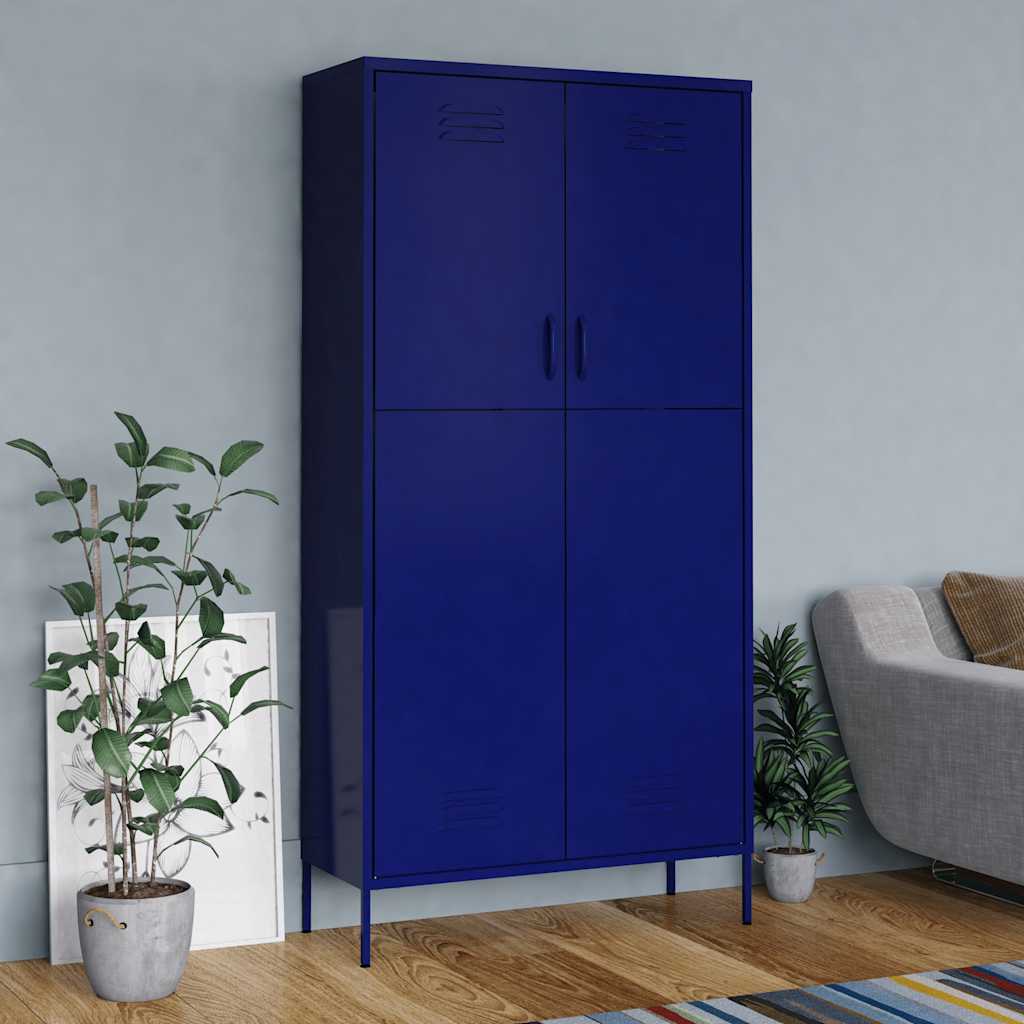 E-shop vidaXL Skriňa námornícka-modrá 90x50x180 cm oceľová