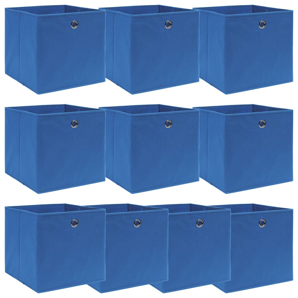 E-shop vidaXL Úložné boxy 10 ks, modré 32x32x32 cm, látka