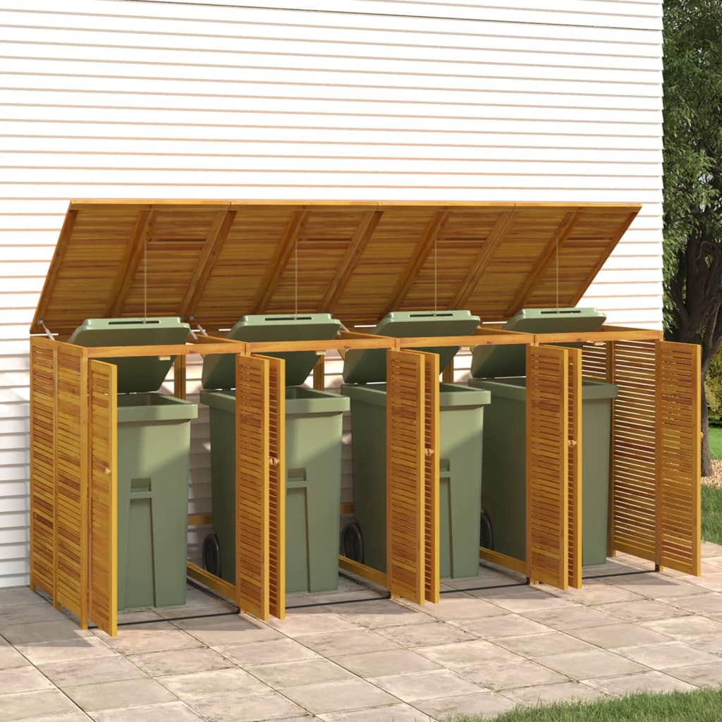 E-shop vidaXL Prístrešok na štyri odpadkové koše 280x89x117 cm masívna akácia