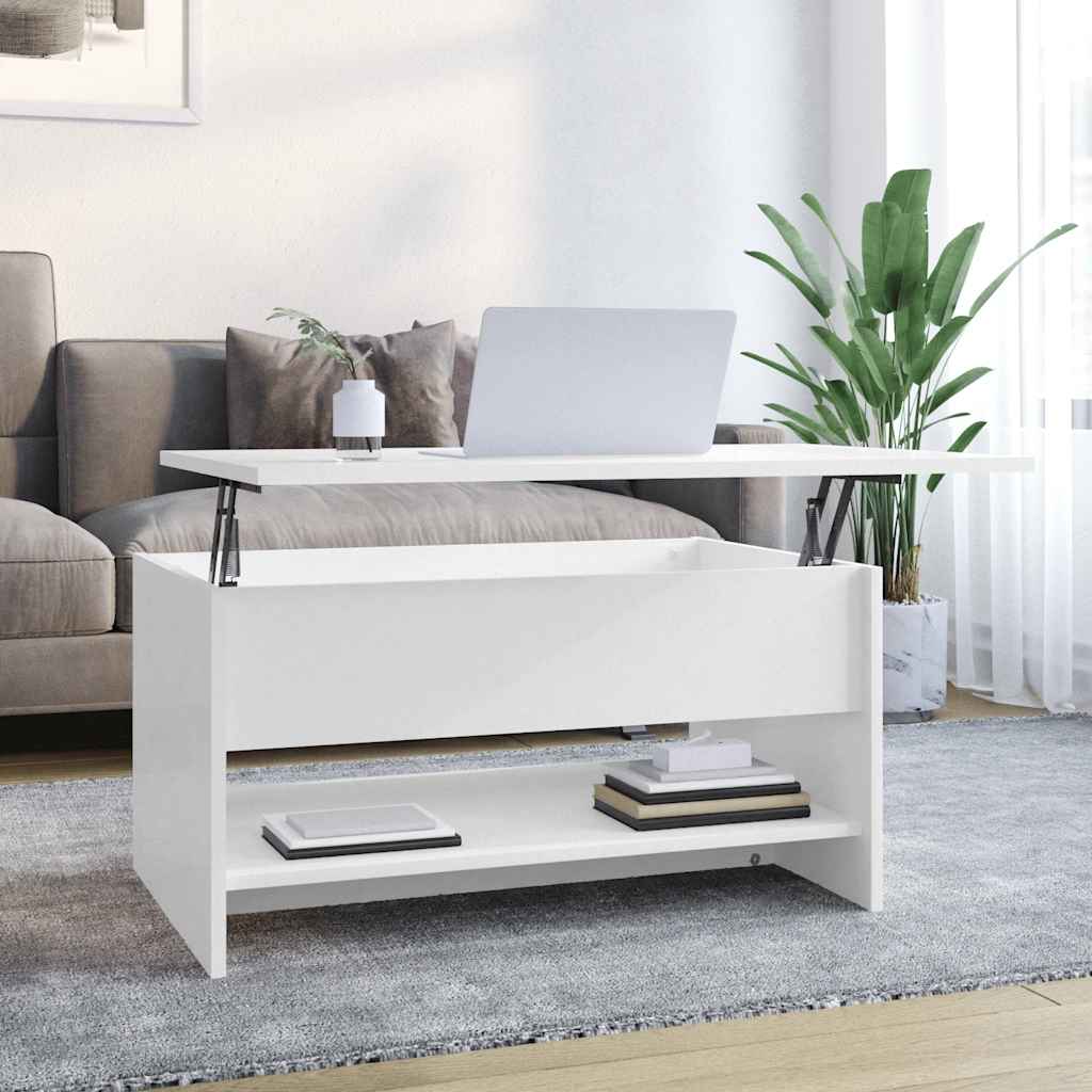 E-shop vidaXL Konferenčný stolík lesklý biely 80x50x40 cm spracované drevo