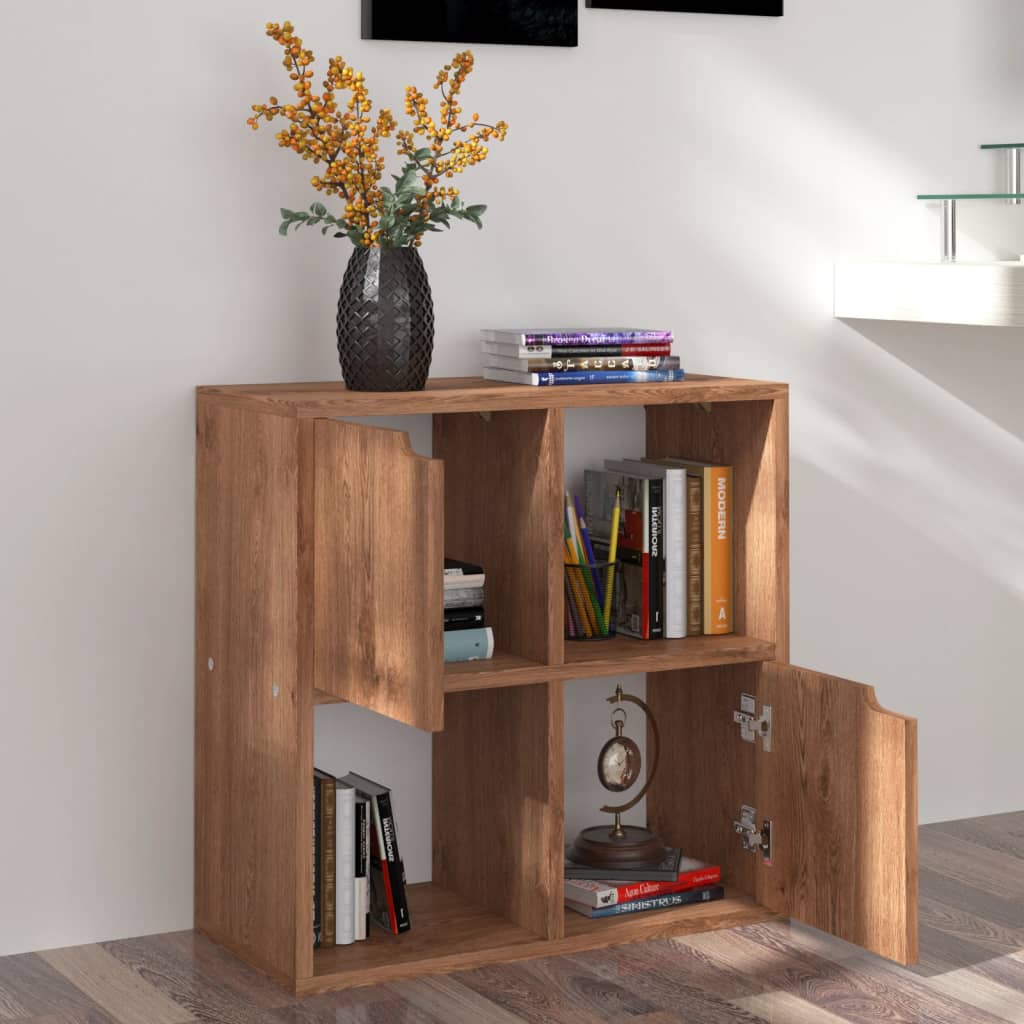 E-shop vidaXL Knižnica, hnedý dub 60x27,5x59,5 cm, kompozitné drevo