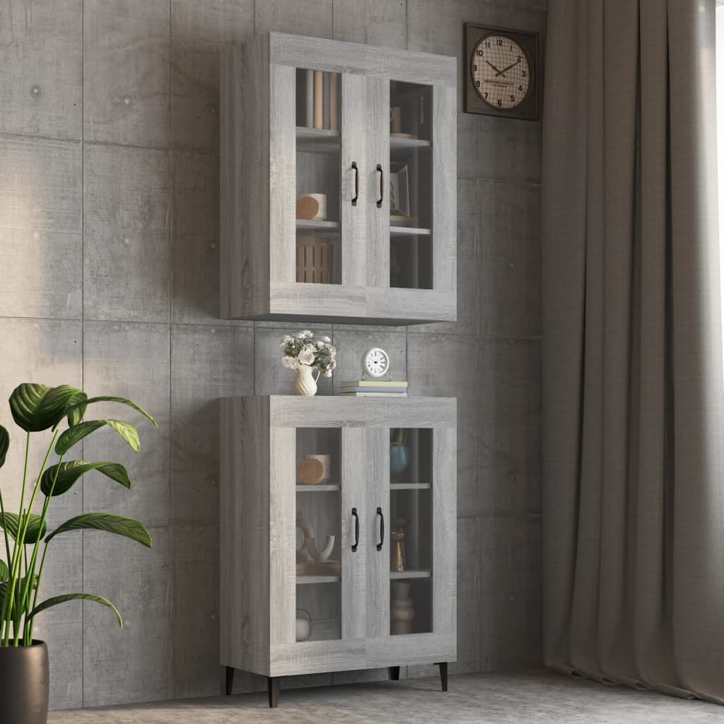 E-shop vidaXL Závesná nástenná skrinka sivá sonoma 69,5x34x90 cm
