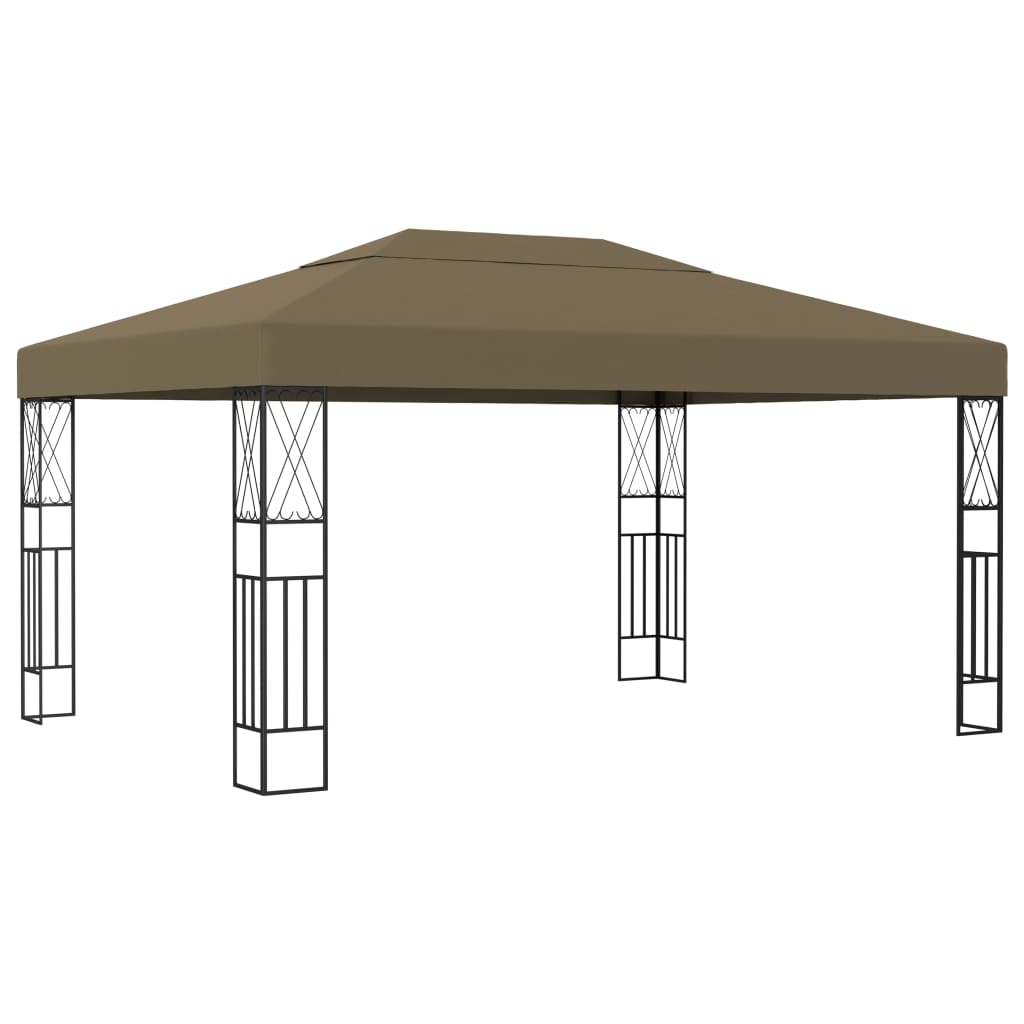 E-shop vidaXL Altánok 3x4 m, sivohnedý, látka