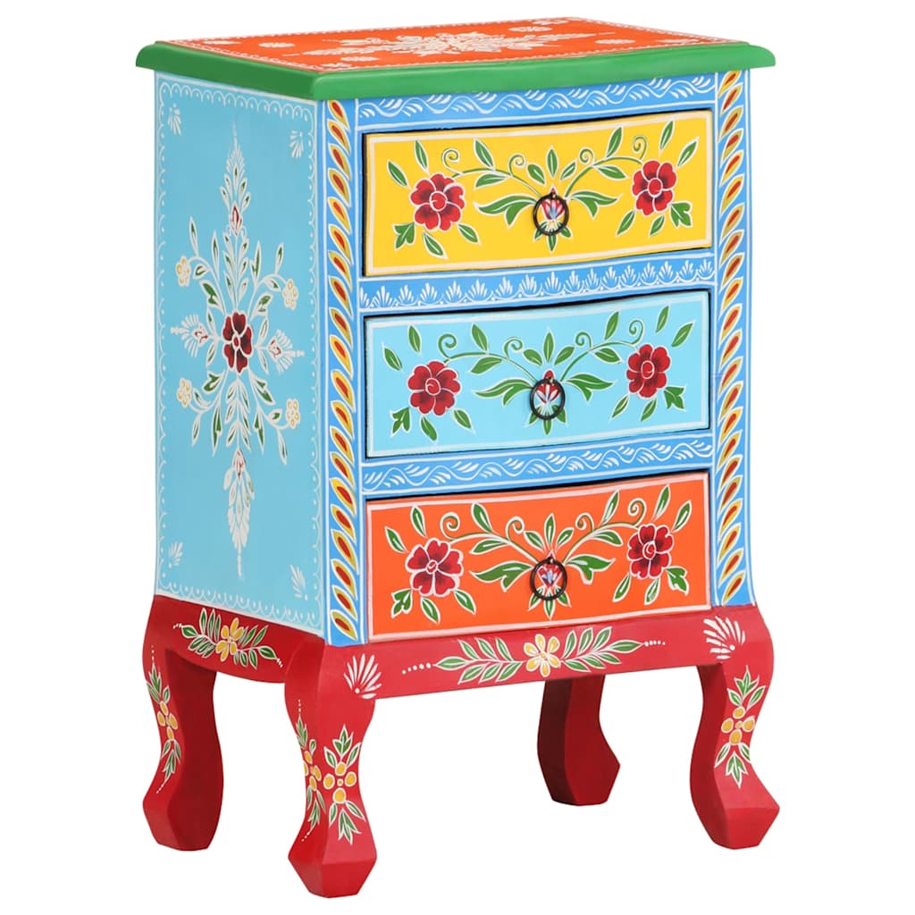 E-shop vidaXL Ručne maľovaný nočný stolík 40x30x60 cm masívne mangovníkové drevo