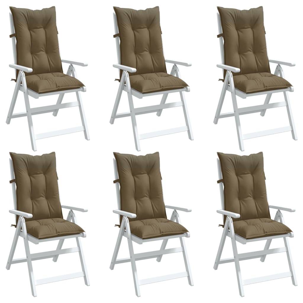 E-shop vidaXL Vankúše na stoličky 6 ks sivohnedá melanž 120x50x7 cm látka