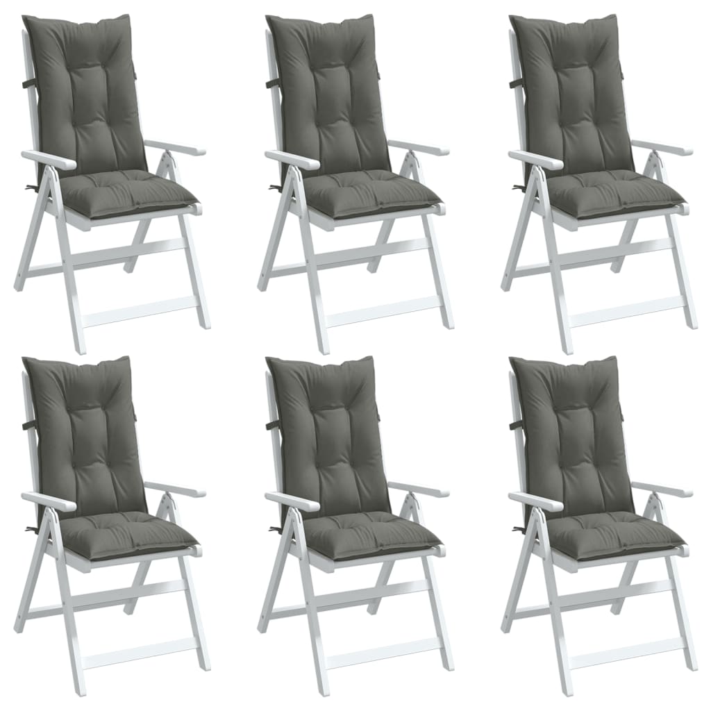 E-shop vidaXL Vankúše na stoličky 6 ks tmavosivá melanž 120x50x7 cm látka