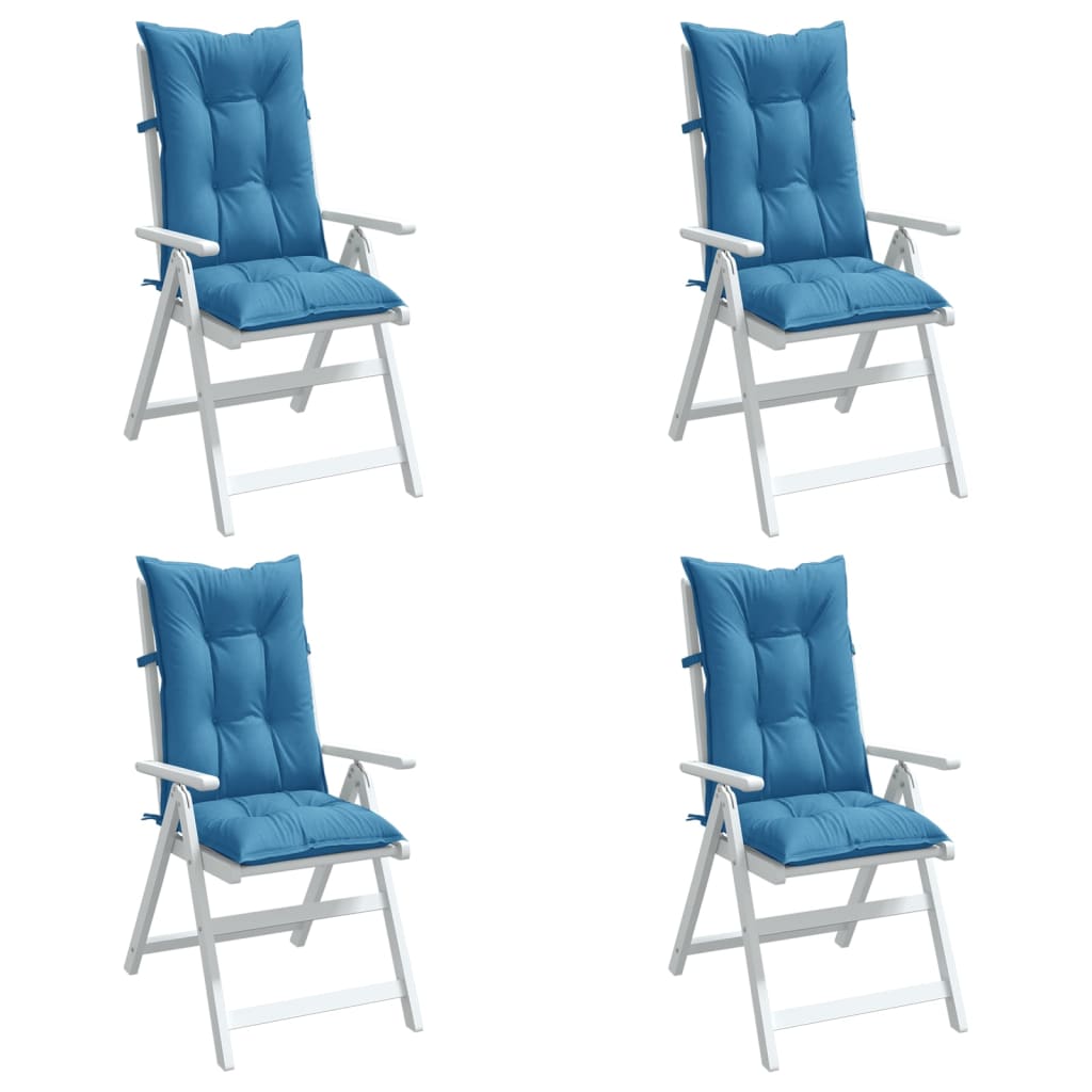 E-shop vidaXL Vankúše na stoličky 4 ks modrá melanž 120x50x7 cm látka