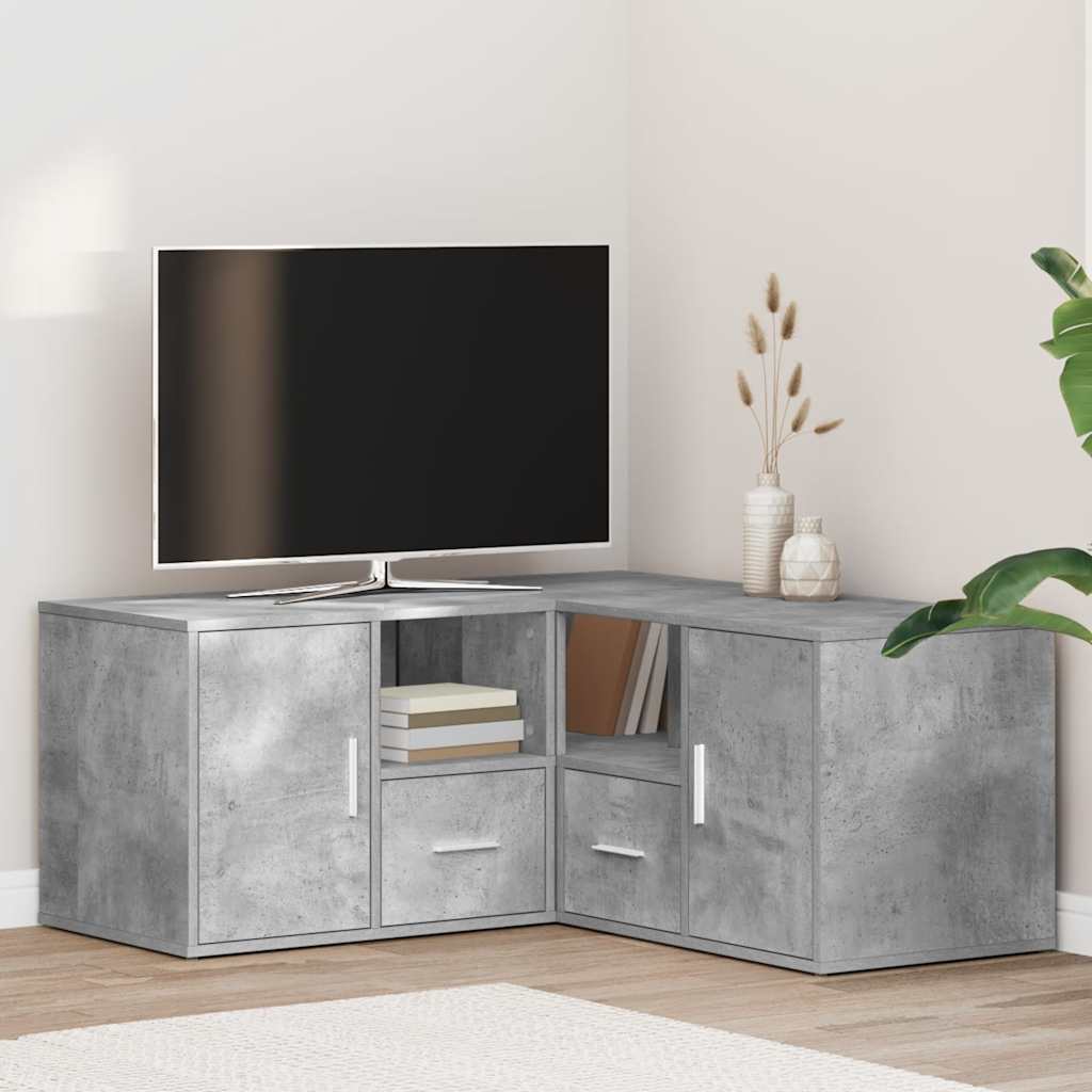 E-shop vidaXL Rohová skrinka betónovo-sivá 160x40x45 cm kompozitné drevo