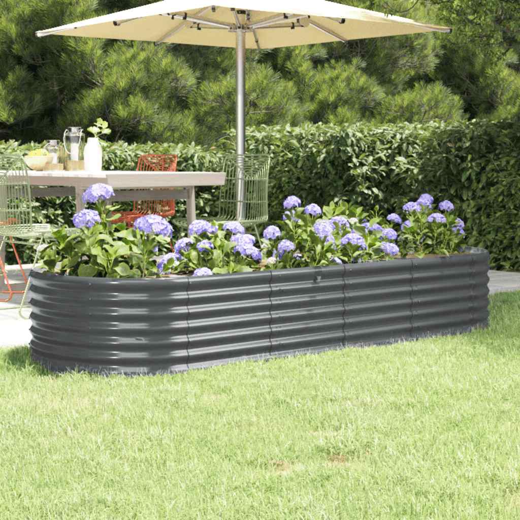 E-shop vidaXL Vyvýšený záhradný záhon pozinkovaná oceľ 224x80x36 cm antracit