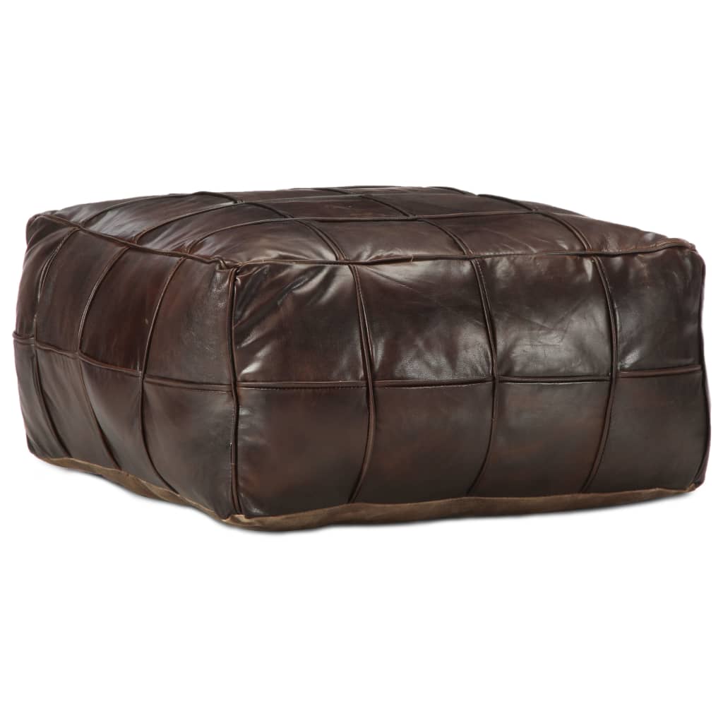 E-shop vidaXL Taburetka, tmavohnedá 60x60x30 cm, pravá kozia koža