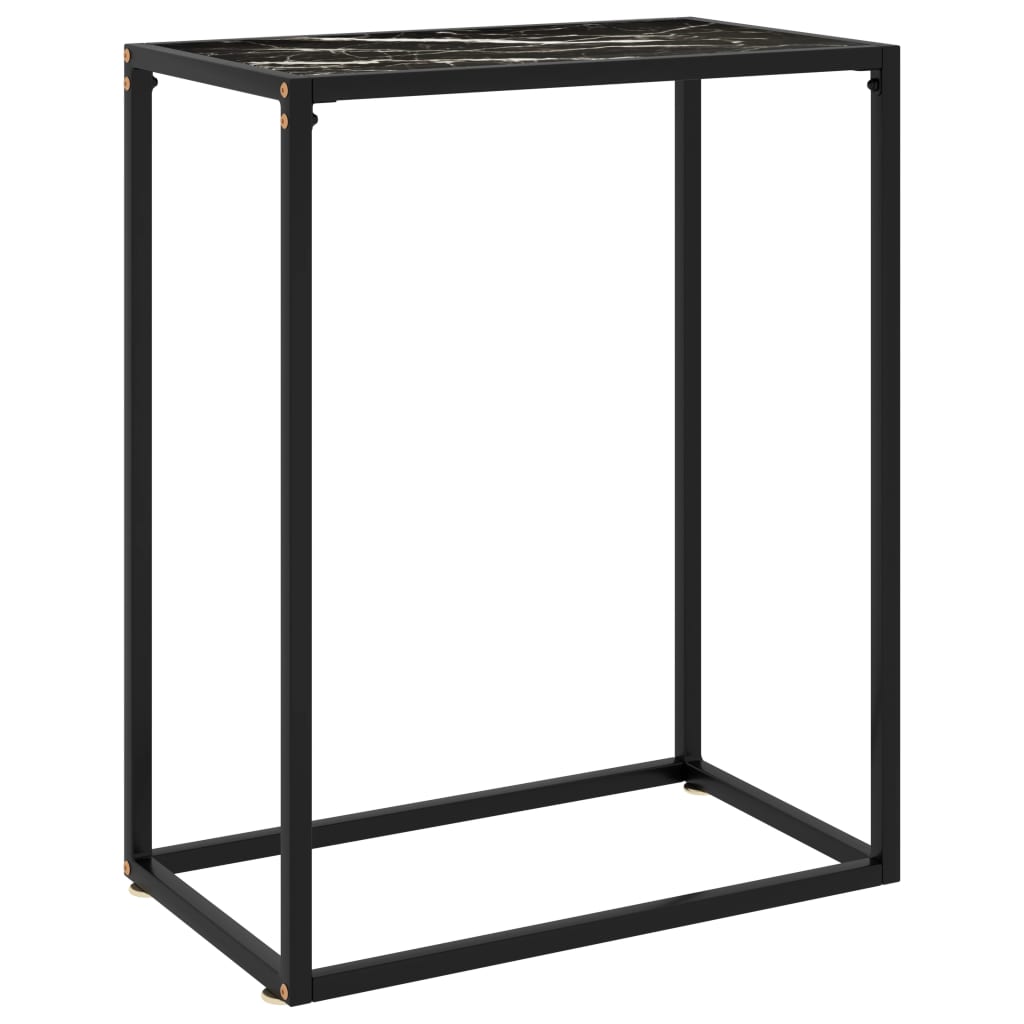 E-shop vidaXL Konzolový stolík čierny 60x35x75 cm tvrdené sklo