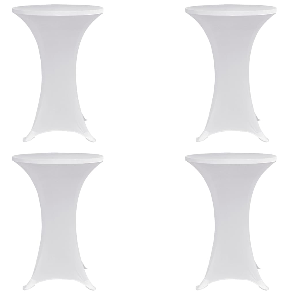 E-shop vidaXL Obrusy na stojaci stôl 4 ks biele Ø70 cm naťahovacie