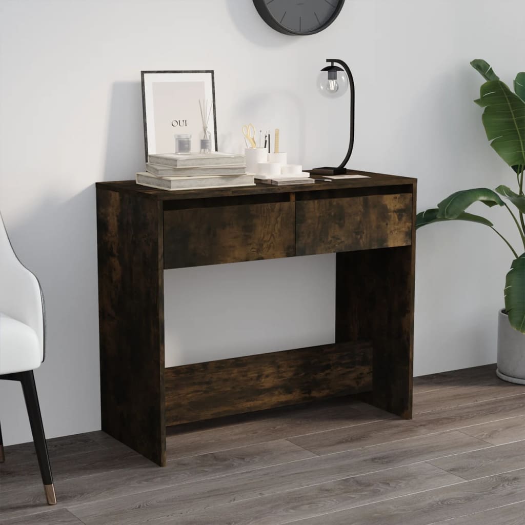 E-shop vidaXL Konzolový stolík, tmavý dub 89x41x76,5 cm, kompozitné drevo