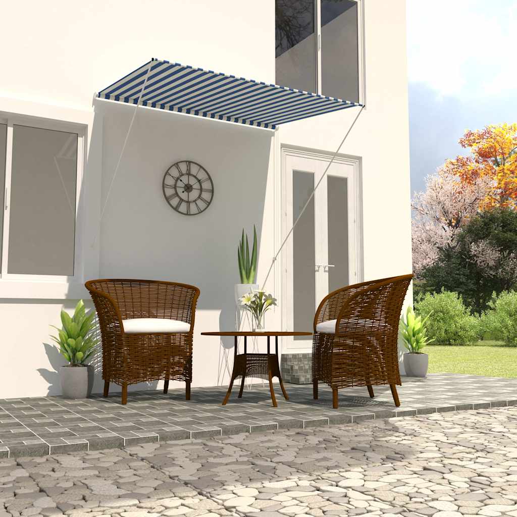 E-shop vidaXL Zaťahovacia markíza 150x150 cm modro-biela