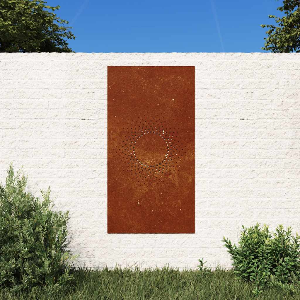 E-shop vidaXL Záhradná dekorácia 105x55 cm, cortenová oceľ, slnko