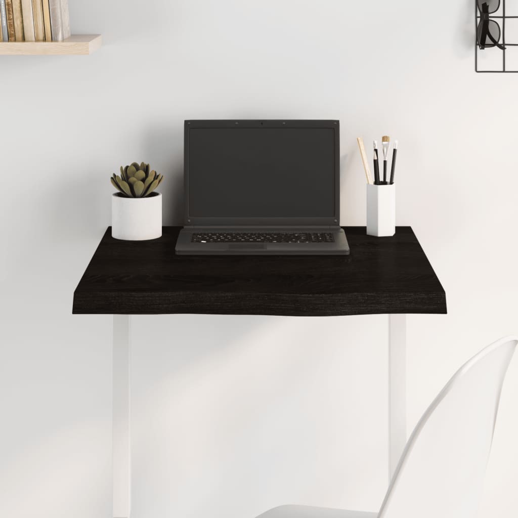 E-shop vidaXL Stolová doska tmavohnedá 60x60x(2-4) cm ošetrený dubový masív