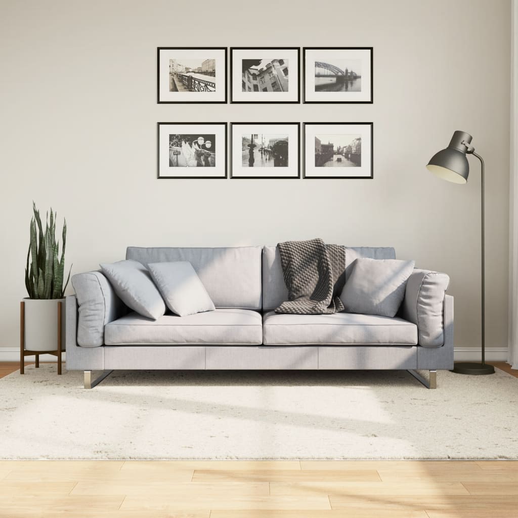E-shop vidaXL Shaggy koberec PAMPLONA, vysoký vlas, moderný krémový 160x230cm