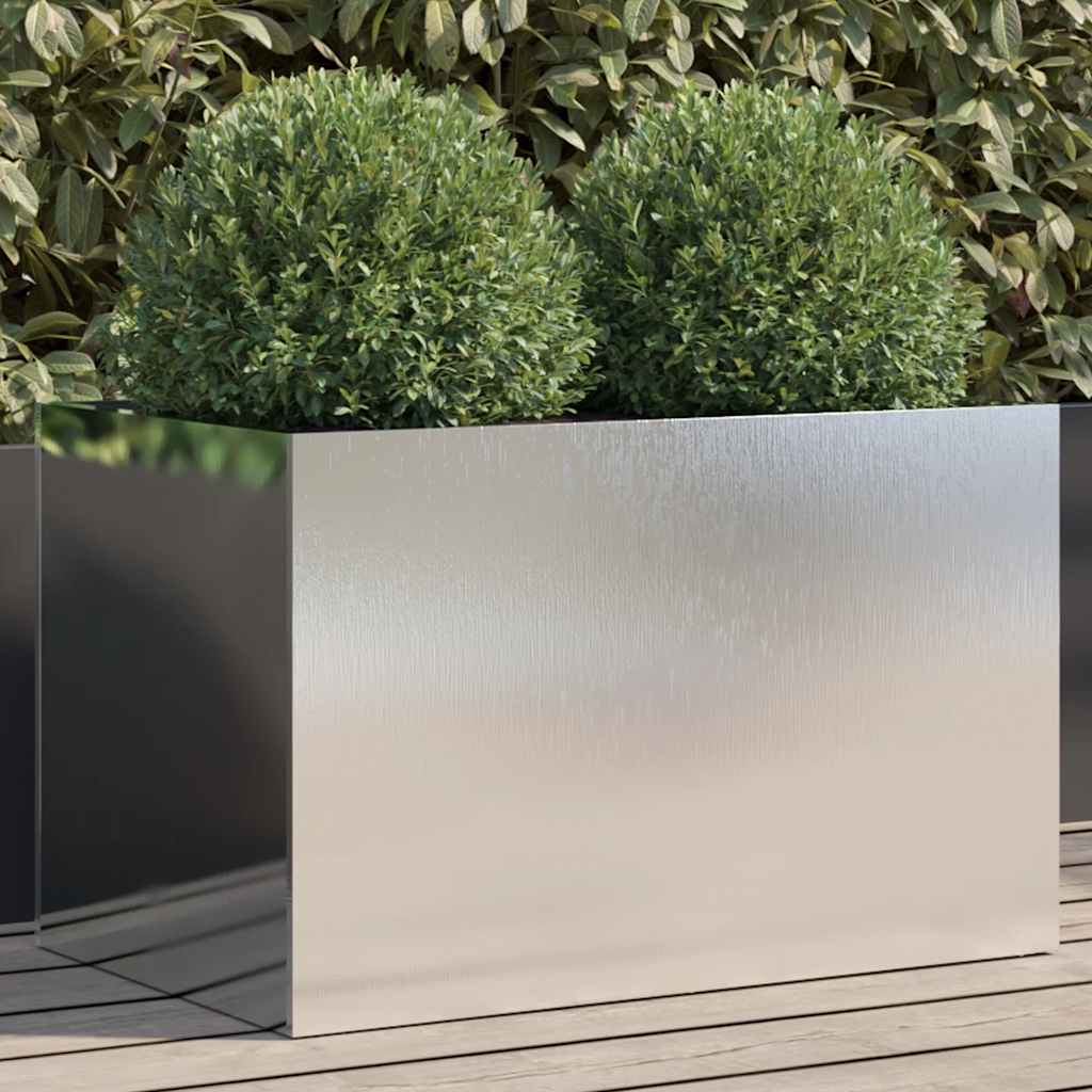 E-shop vidaXL Kvetináč strieborný 62x40x39 cm nehrdzavejúca oceľ