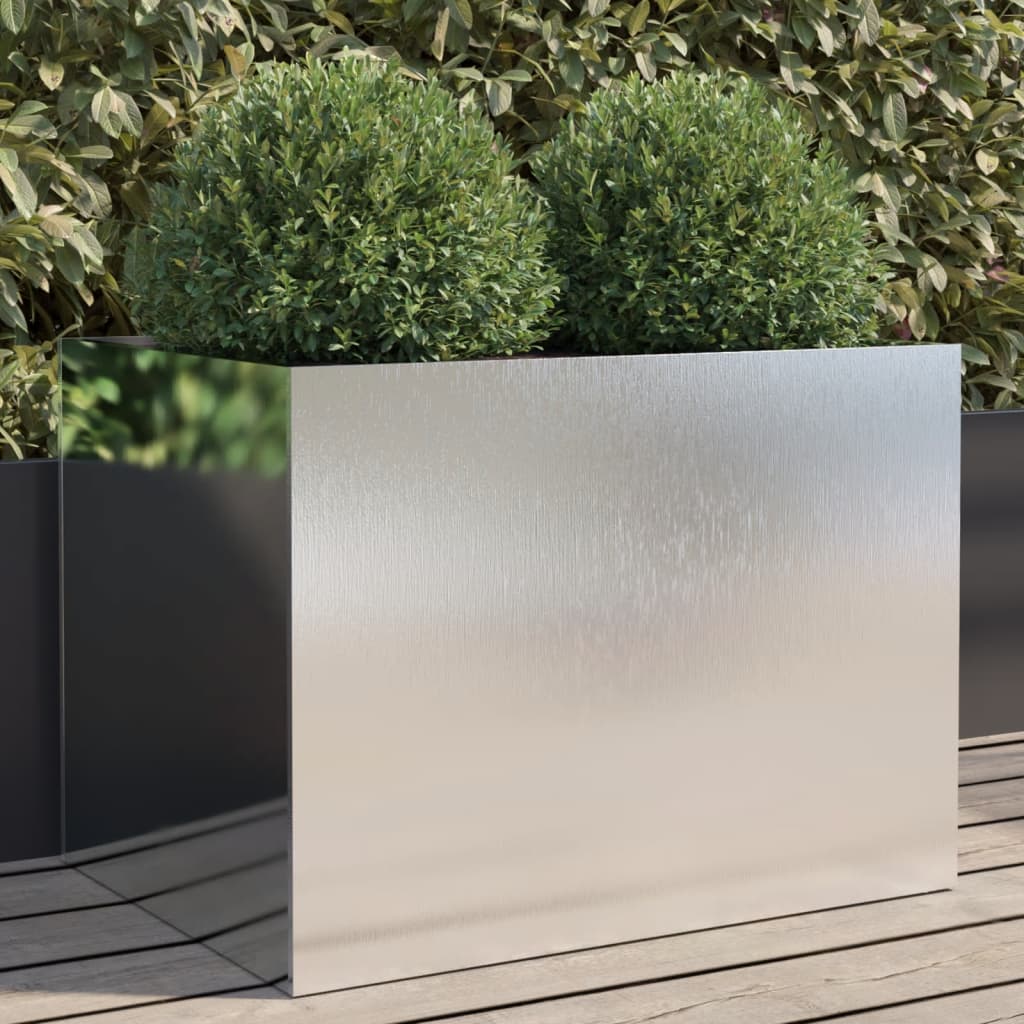 E-shop vidaXL Kvetináč strieborný 62x47x46 cm nehrdzavejúca oceľ