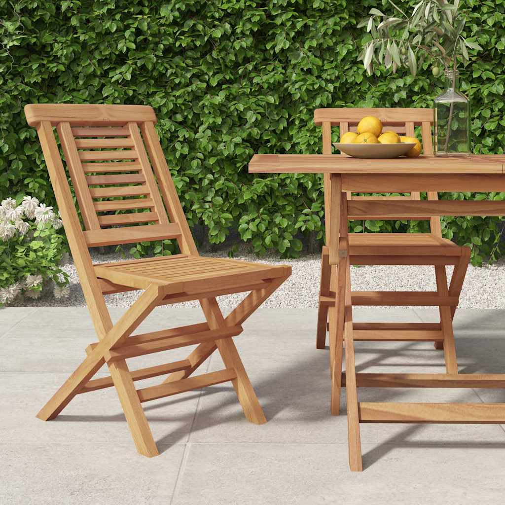 E-shop vidaXL Skladacie záhradné stoličky 2 ks 47x63x90 tíkový masív