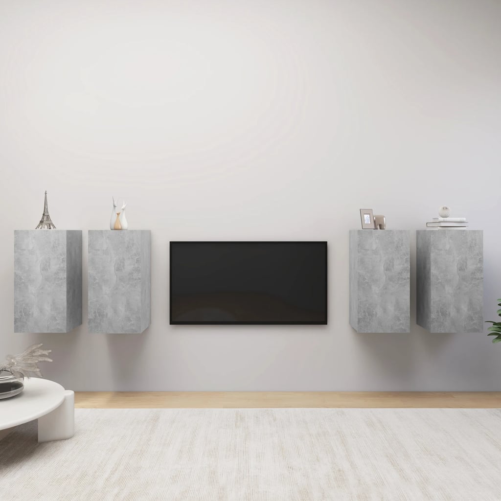 E-shop vidaXL TV skrinky 4 ks betónovo-sivé 30,5x30x60 cm drevotrieska