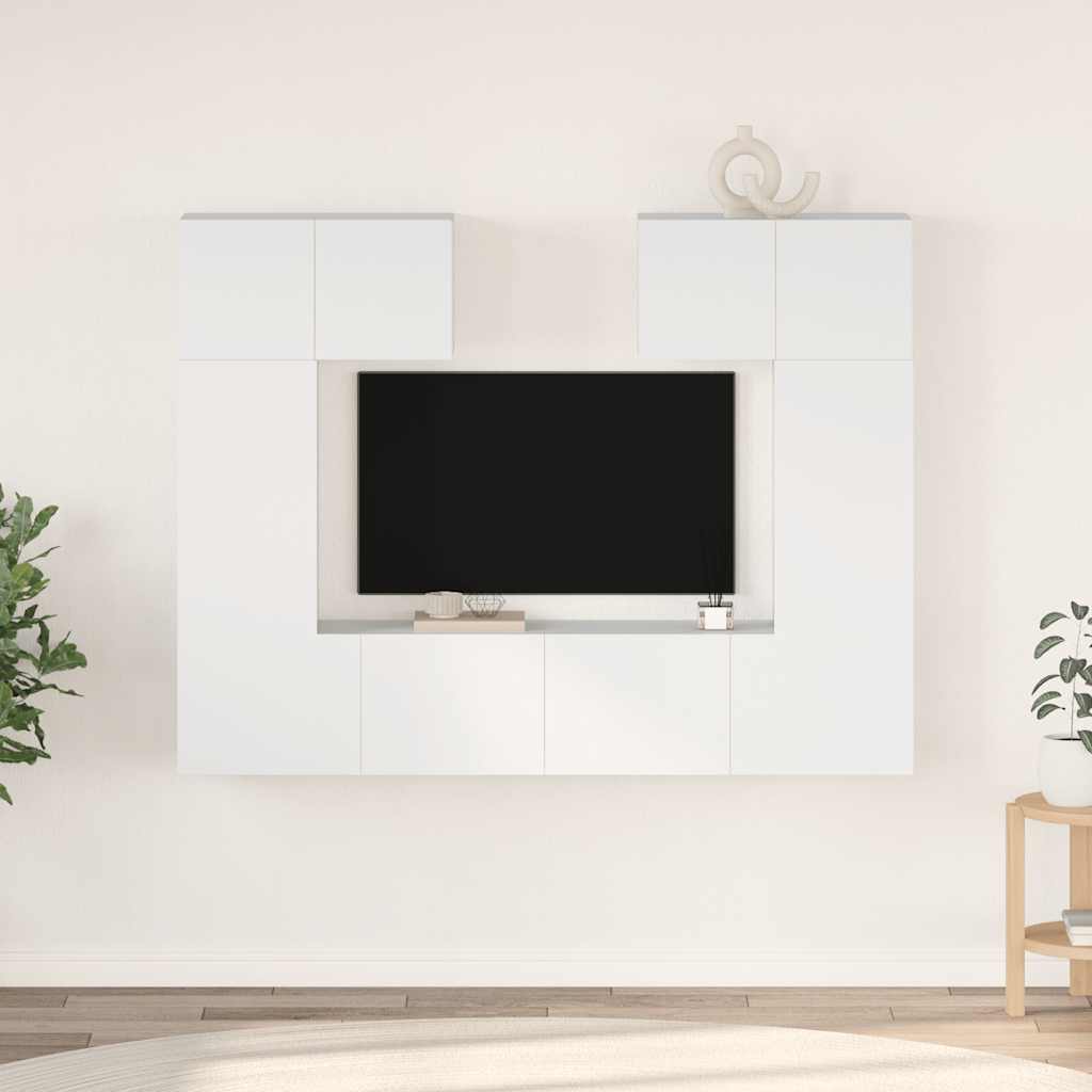 E-shop vidaXL 6-dielna súprava TV skriniek, biela, kompozitné drevo