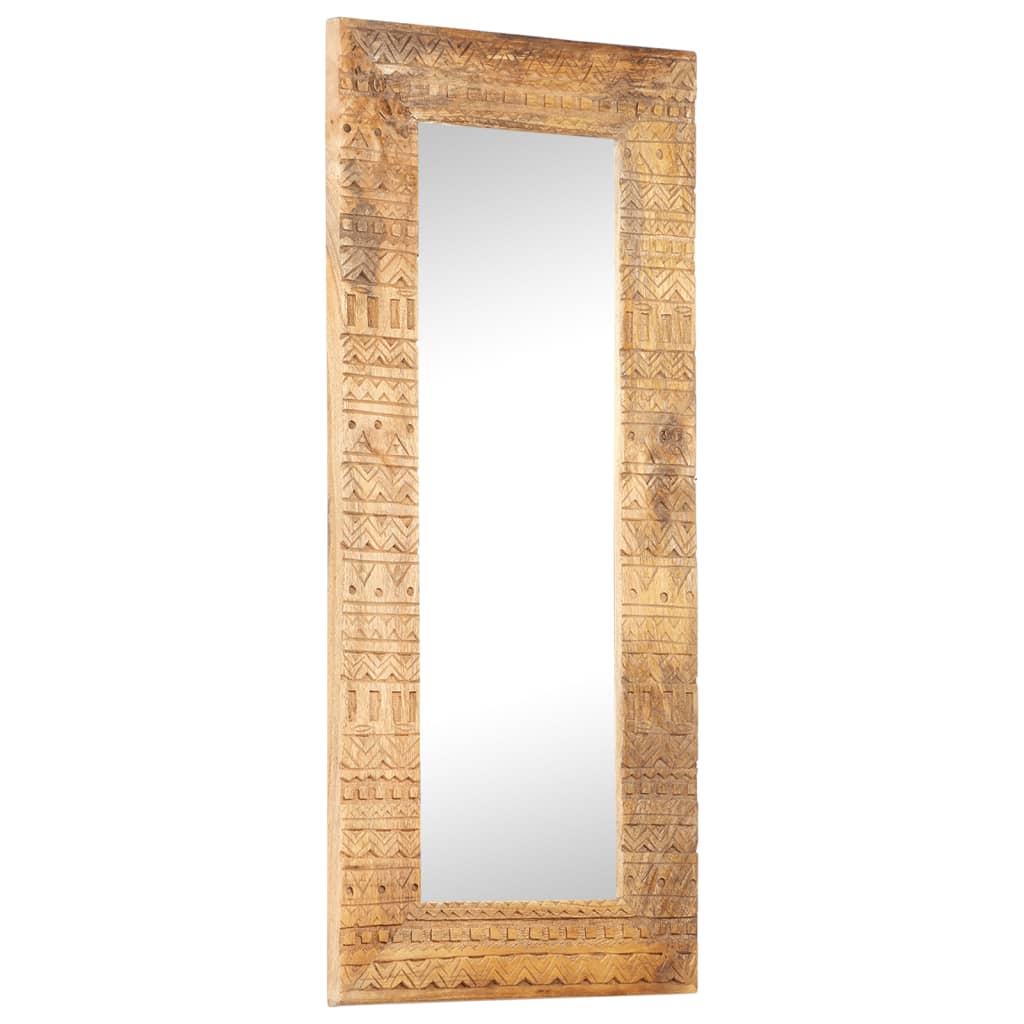 E-shop vidaXL Ručne vyrezávané zrkadlo 110x50x2,5 cm mangovníkové drevo