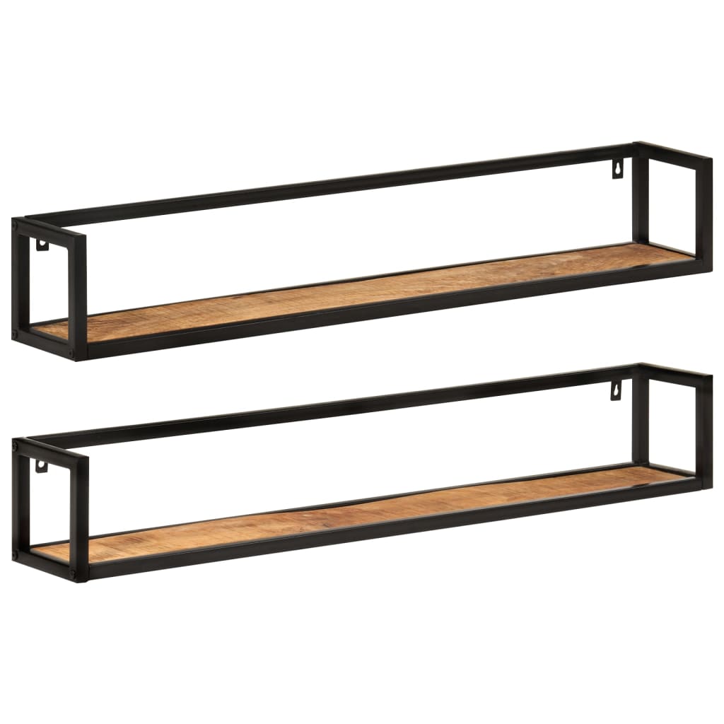 E-shop vidaXL Nástenné skrinky 2 ks 110x17x17 cm masívne mango a železo